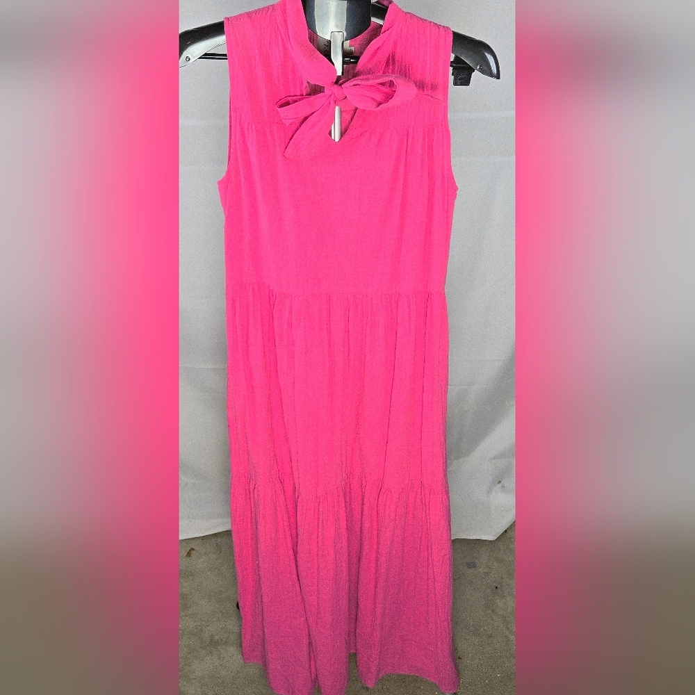 Lili Sidonio Tiered 100%‎ Cotton Boho Maxi Dress, Small